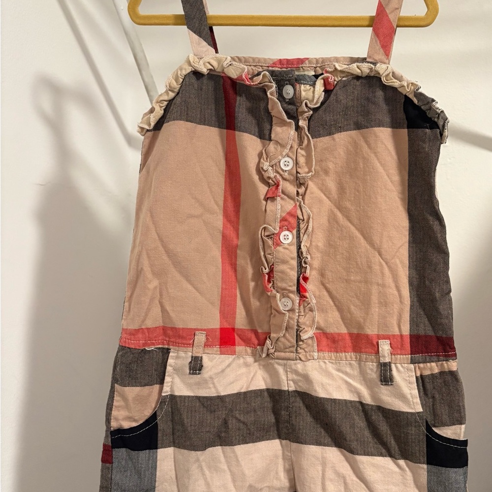 Kids Burberry Plaid Jumpsuit